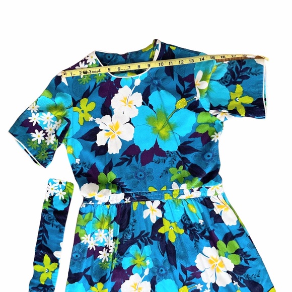 Vtg Dress Handmade Bespoke Hand Sewn Floral Crepe Cotton Summer Homemade - Picture 15 of 15